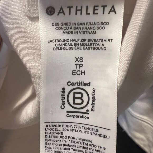 Athleta White Quarter Zip Top - Picture 5 of 6